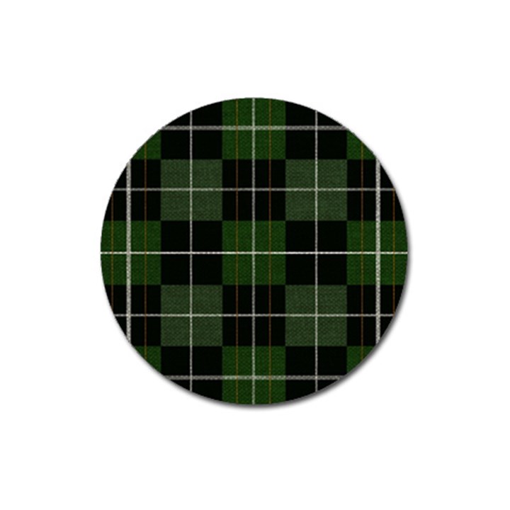 Modern Green Plaid Magnet 3  (Round)