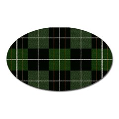 Modern Green Plaid Oval Magnet by ConteMonfrey