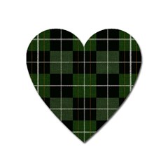 Modern Green Plaid Heart Magnet by ConteMonfrey