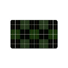 Modern Green Plaid Magnet (name Card) by ConteMonfrey