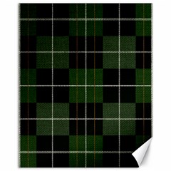 Modern Green Plaid Canvas 11  X 14  by ConteMonfrey