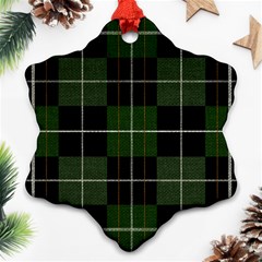 Modern Green Plaid Ornament (snowflake) by ConteMonfrey