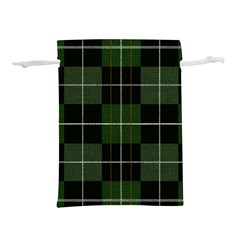 Modern Green Plaid Lightweight Drawstring Pouch (m) by ConteMonfrey