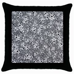 Weird Cute Fantasy Monsters Motif Pattern Throw Pillow Case (black) by dflcprintsclothing