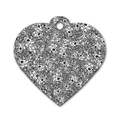 Weird Cute Fantasy Monsters Motif Pattern Dog Tag Heart (one Side) by dflcprintsclothing