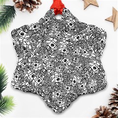 Weird Cute Fantasy Monsters Motif Pattern Snowflake Ornament (two Sides) by dflcprintsclothing