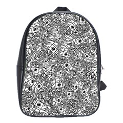 Weird Cute Fantasy Monsters Motif Pattern School Bag (xl) by dflcprintsclothing