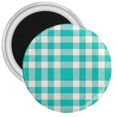 Turquoise Small Plaids  3  Magnets by ConteMonfrey