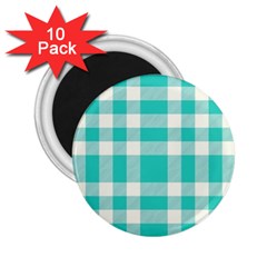 Turquoise Small Plaids  2 25  Magnets (10 Pack)  by ConteMonfrey