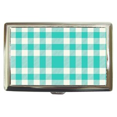 Turquoise Small Plaids  Cigarette Money Case by ConteMonfrey