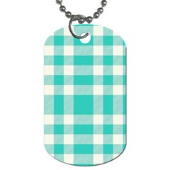 Turquoise Small Plaids  Dog Tag (two Sides) by ConteMonfrey