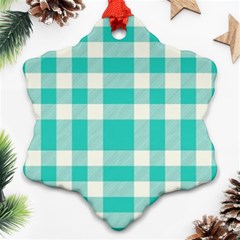 Turquoise Small Plaids  Ornament (snowflake) by ConteMonfrey