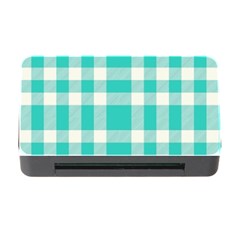 Turquoise Small Plaids  Memory Card Reader With Cf by ConteMonfrey