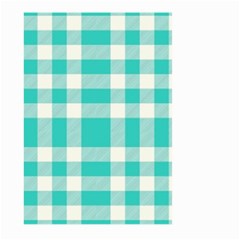 Turquoise Small Plaids  Large Garden Flag (two Sides)