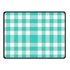 Turquoise Small Plaids  Double Sided Fleece Blanket (small)  by ConteMonfrey