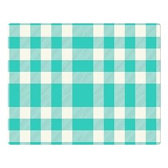 Turquoise Small Plaids  Double Sided Flano Blanket (large)  by ConteMonfrey