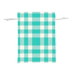 Turquoise Small Plaids  Lightweight Drawstring Pouch (s) by ConteMonfrey