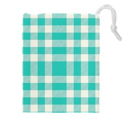 Turquoise Small Plaids  Drawstring Pouch (4xl) by ConteMonfrey