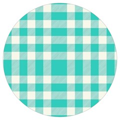 Turquoise Small Plaids  Round Trivet by ConteMonfrey