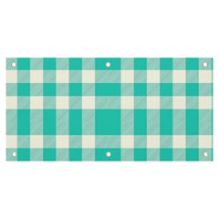 Turquoise Small Plaids  Banner And Sign 6  X 3  by ConteMonfrey