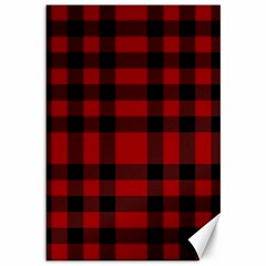 Red And Black Plaids Canvas 12  X 18  by ConteMonfrey