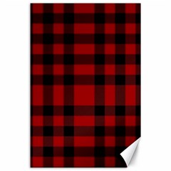 Red And Black Plaids Canvas 24  X 36  by ConteMonfrey