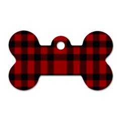 Red And Black Plaids Dog Tag Bone (one Side) by ConteMonfrey