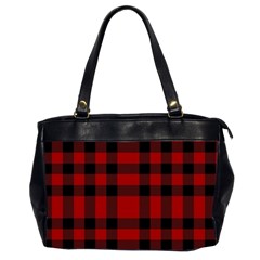 Red And Black Plaids Oversize Office Handbag (2 Sides) by ConteMonfrey