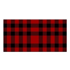 Red And Black Plaids Satin Shawl 45  X 80  by ConteMonfrey