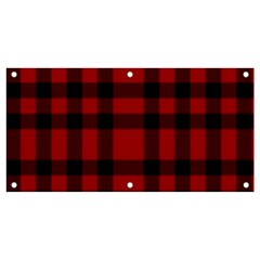 Red And Black Plaids Banner And Sign 4  X 2  by ConteMonfrey