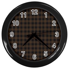 Brown And Black Small Plaids Wall Clock (black) by ConteMonfrey