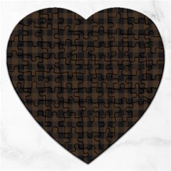 Brown And Black Small Plaids Jigsaw Puzzle (heart) by ConteMonfrey