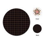 Brown and black small plaids Playing Cards Single Design (Round) Front