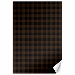 Brown And Black Small Plaids Canvas 20  X 30  by ConteMonfrey