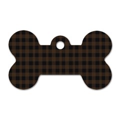 Brown And Black Small Plaids Dog Tag Bone (two Sides) by ConteMonfrey