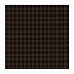 Brown And Black Small Plaids Medium Glasses Cloth (2 Sides) by ConteMonfrey