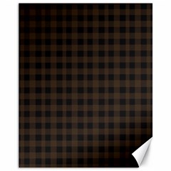 Brown And Black Small Plaids Canvas 11  X 14  by ConteMonfrey