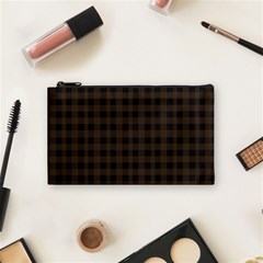 Brown And Black Small Plaids Cosmetic Bag (small) by ConteMonfrey