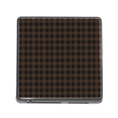 Brown And Black Small Plaids Memory Card Reader (square 5 Slot) by ConteMonfrey