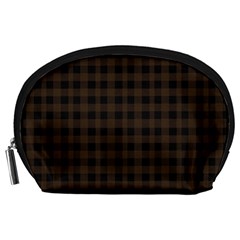 Brown And Black Small Plaids Accessory Pouch (large) by ConteMonfrey