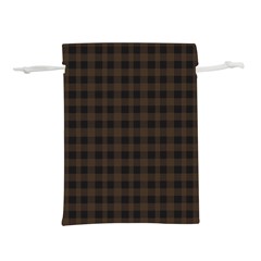 Brown And Black Small Plaids Lightweight Drawstring Pouch (s) by ConteMonfrey