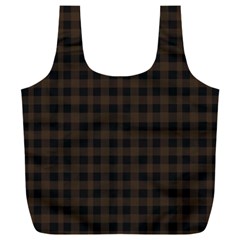 Brown And Black Small Plaids Full Print Recycle Bag (xxl) by ConteMonfrey