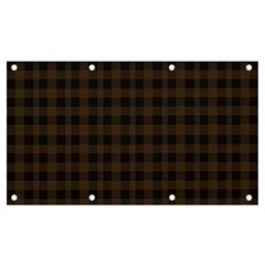 Brown And Black Small Plaids Banner And Sign 7  X 4 