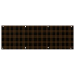 Brown And Black Small Plaids Banner And Sign 9  X 3 