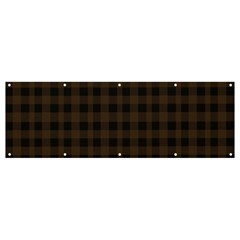 Brown And Black Small Plaids Banner And Sign 12  X 4  by ConteMonfrey