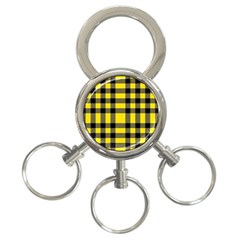 Yellow Plaids Straight 3-ring Key Chain by ConteMonfrey