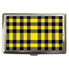 Yellow Plaids Straight Cigarette Money Case by ConteMonfrey