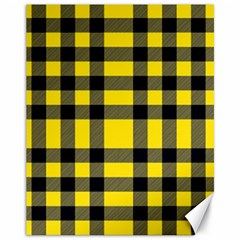 Yellow Plaids Straight Canvas 11  X 14  by ConteMonfrey