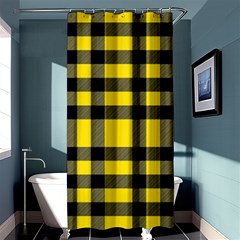 Yellow Plaids Straight Shower Curtain 36  X 72  (stall)  by ConteMonfrey