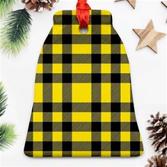 Yellow Plaids Straight Bell Ornament (two Sides) by ConteMonfrey